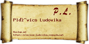Plávics Ludovika névjegykártya